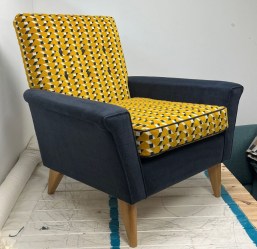 1960's Style Two Tone Fabric Chair